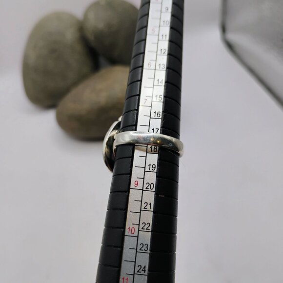 Horseshoe Naja Shaped Sterling Silver Ring w/Green Matrix Turquoise Stone Size 8 - Picture 5 of 6